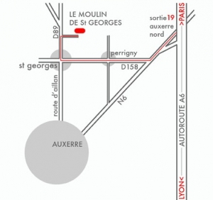 Plan Moulin de Saint Georges, gite de charme à Auxerre
